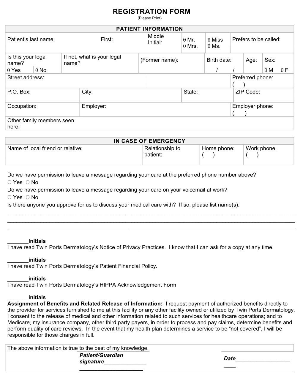 Medical Office Registration Form s1