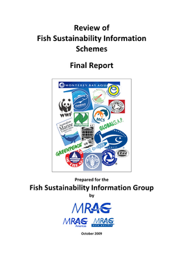 Review of Fish Sustainability Information Schemes Final Report