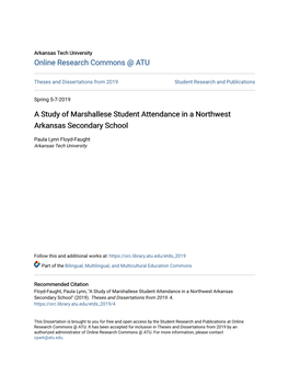 A Study of Marshallese Student Attendance in a Northwest Arkansas Secondary School