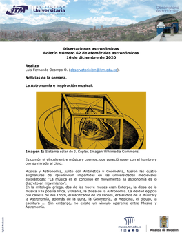 Disertaciones Astronómicas Boletín Número 62 De Efemérides Astronómicas 16 De Diciembre De 2020