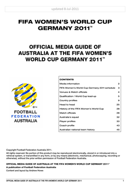 Official Media Guide of Australia at the FIFA Women's World Cup Germany