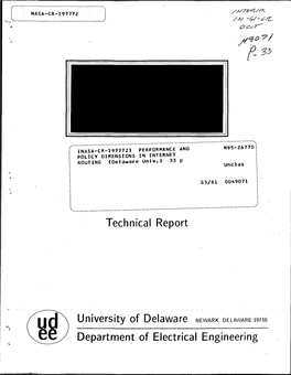 Technical Report Department of Electrical Engineering