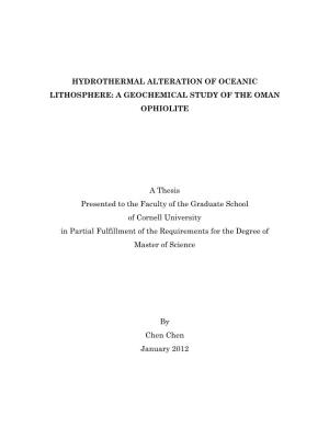 Hydrothermal Alteration of Oceanic