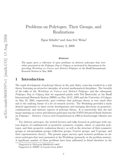Problems on Polytopes, Their Groups, and Realizations