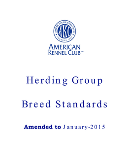 Herding Group Breed Standards