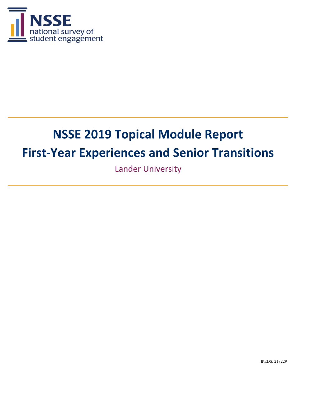 Topical Module: First-Year Experiences and Senior Transitions