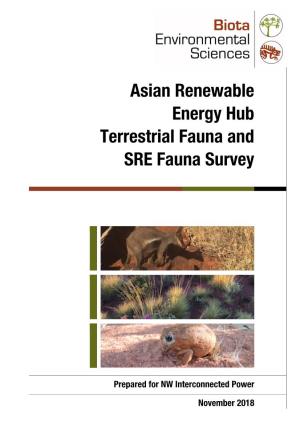 Asian Renewable Energy Hub Terrestrial Fauna and SRE Fauna Survey