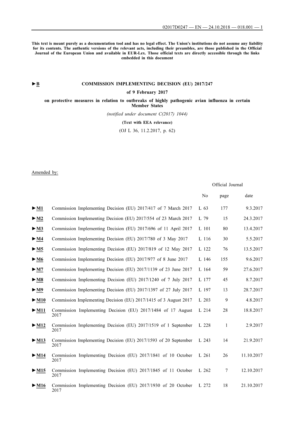 B Commission Implementing Decision (Eu