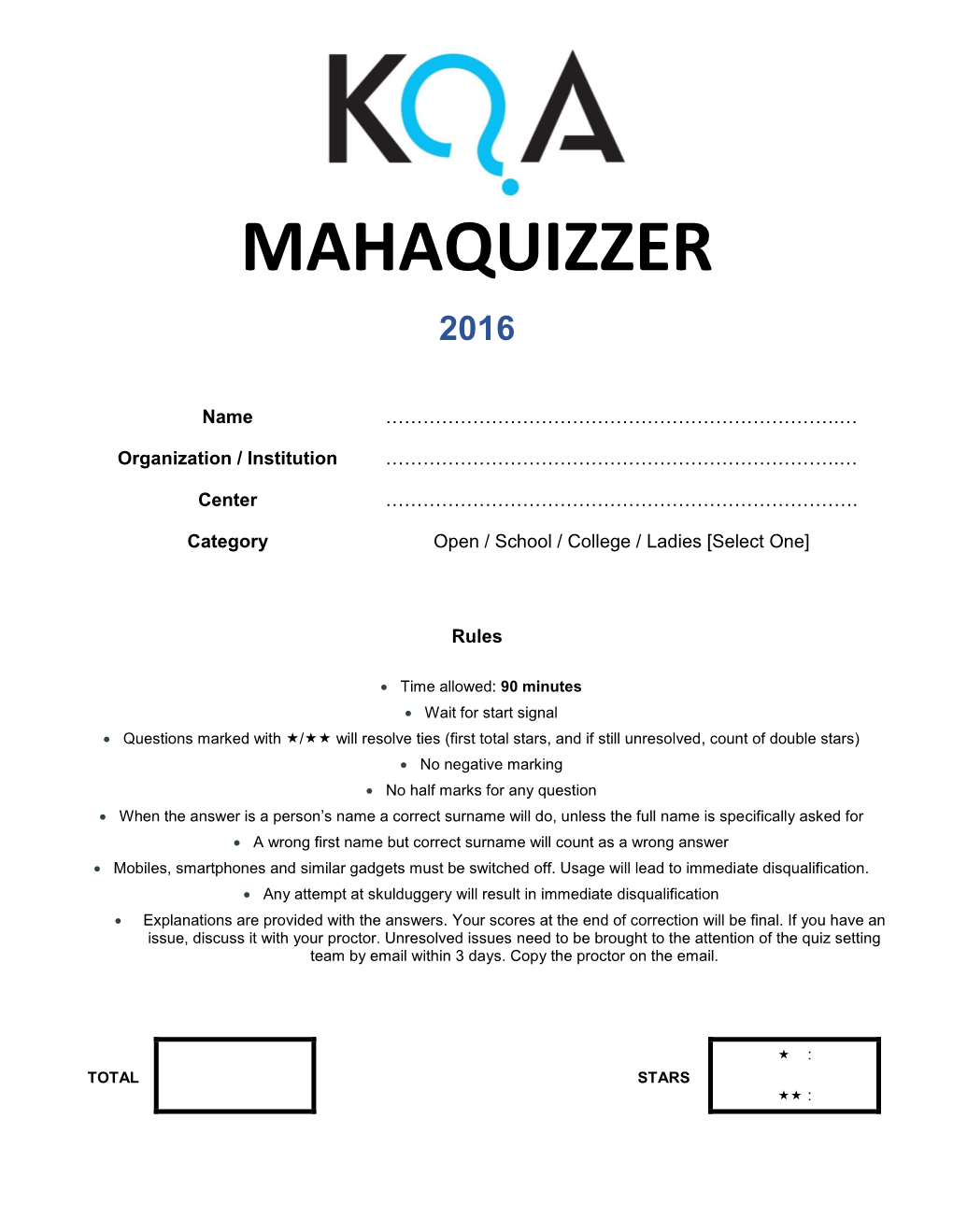 Mahaquizzer-2016-Questions.Pdf