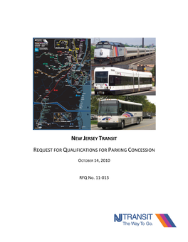 NJ Transit RFQ for Parking Concession 10-10