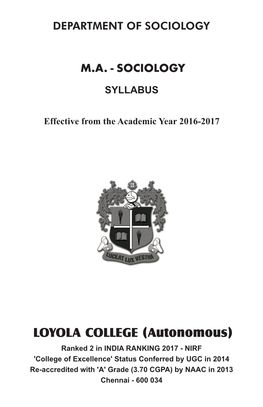 PG Restructured Syllabus with Effect from June 2016