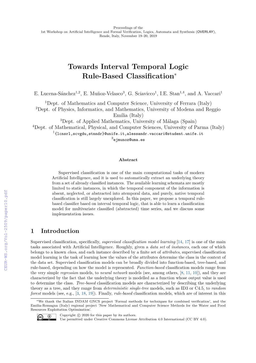 Towards Interval Temporal Logic Rule-Based Classification