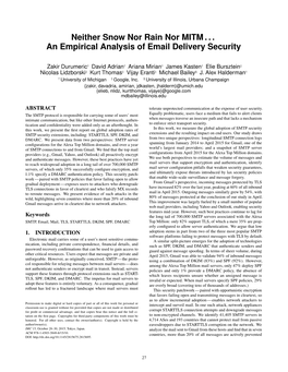An Empirical Analysis of Email Delivery Security