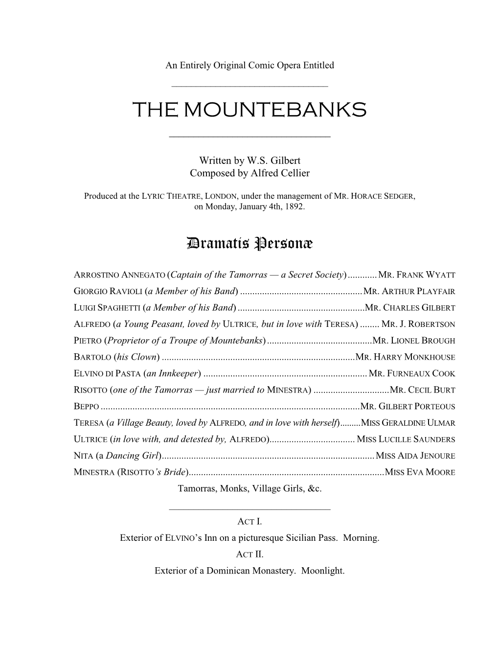 The Mountebanks