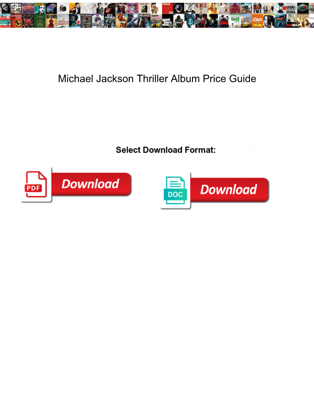 Michael Jackson Thriller Album Price Guide