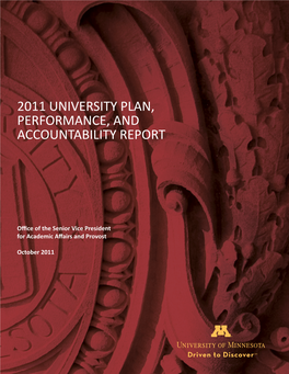 2011 University Plan, Performance, and Accountability Report