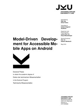 Model-Driven Development for Accessible Mobile Apps on Android