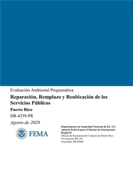 Puerto Rico DR-4339-PR Agosto De 2020 Departamento De Seguridad Nacional De EE