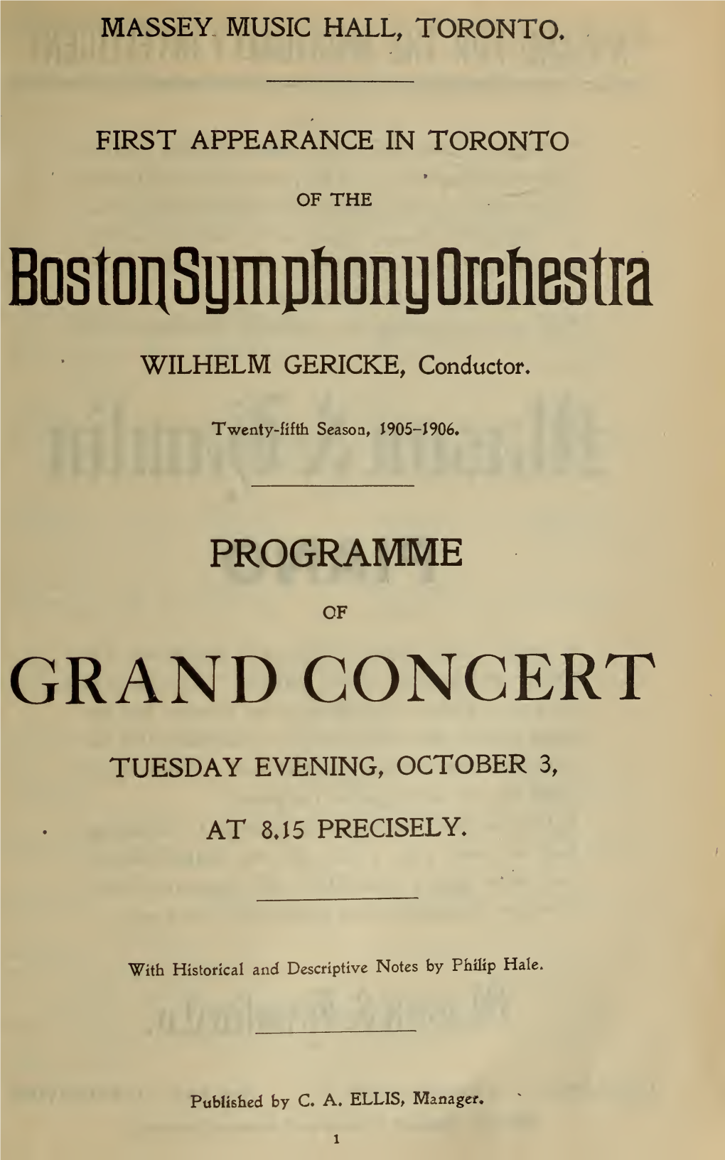 Boston Symphony Orchestra Concert Programs, Season 25,1905