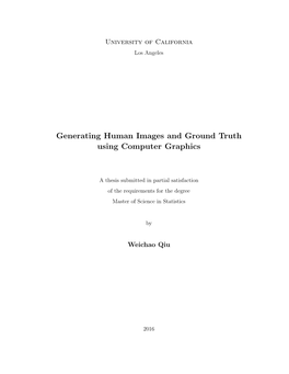 Generating Human Images and Ground Truth Using Computer Graphics