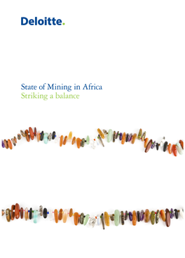 State of Mining in Africa Striking a Balance Content