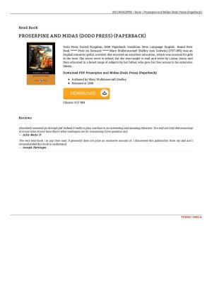 Download Kindle Proserpine and Midas (Dodo Press) (Paperback)