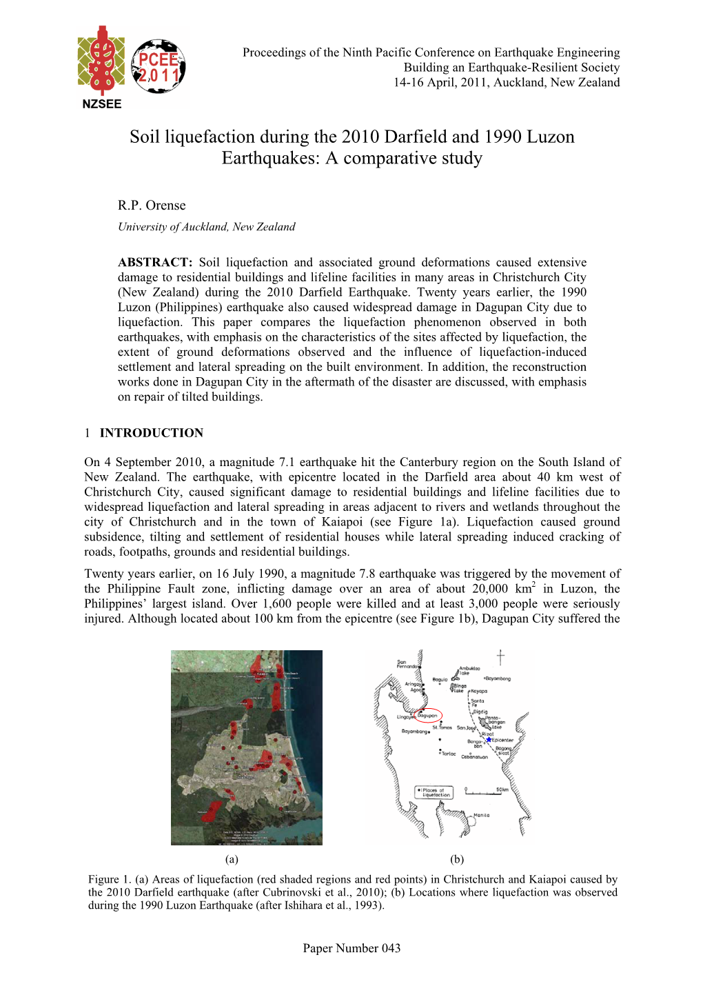 Soil Liquefaction During the 2010 Darfield and 1990 Luzon Earthquakes: a Comparative Study