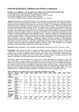 Potential Eradication of Rabies from Flores in Indonesia