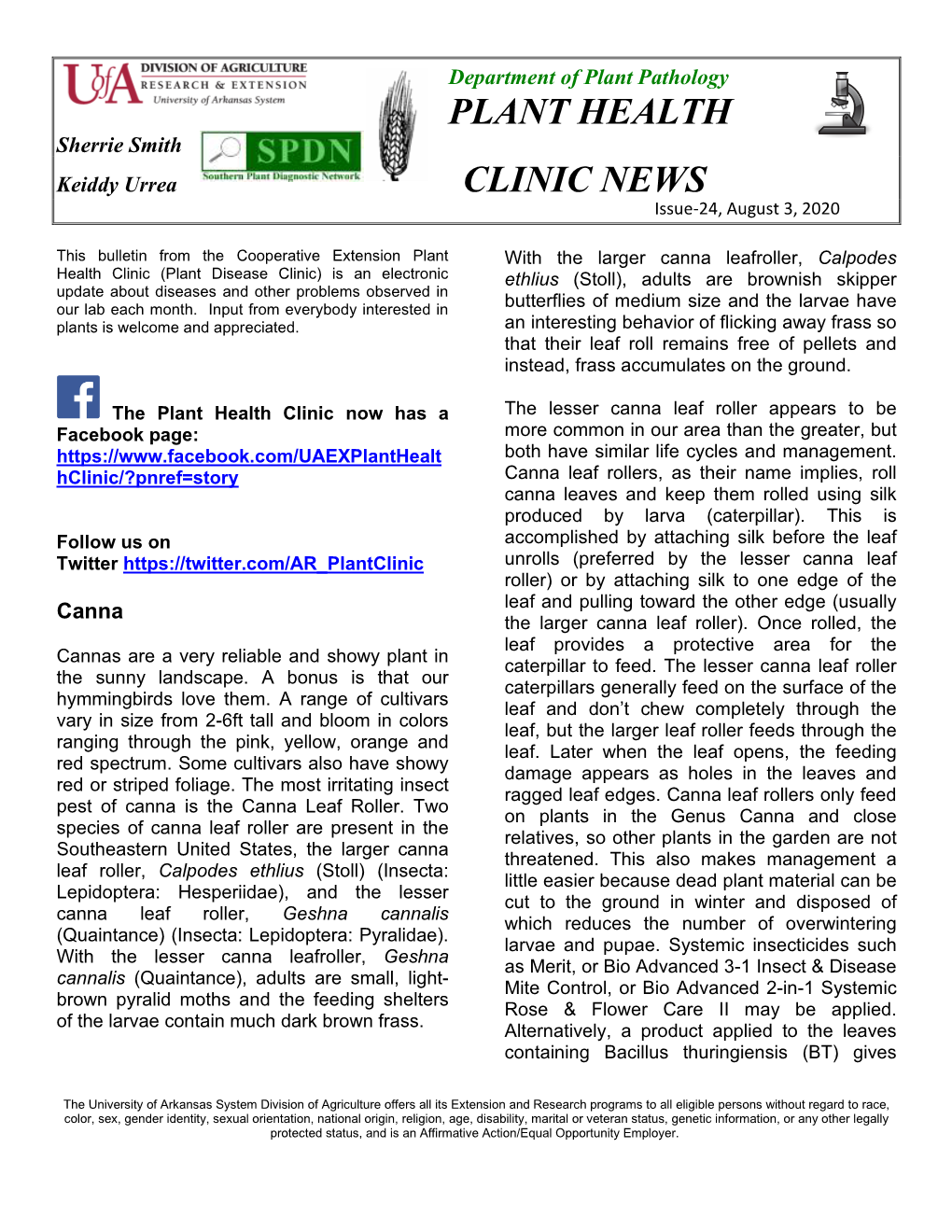 2020 Plant Health Clinic Newsletter