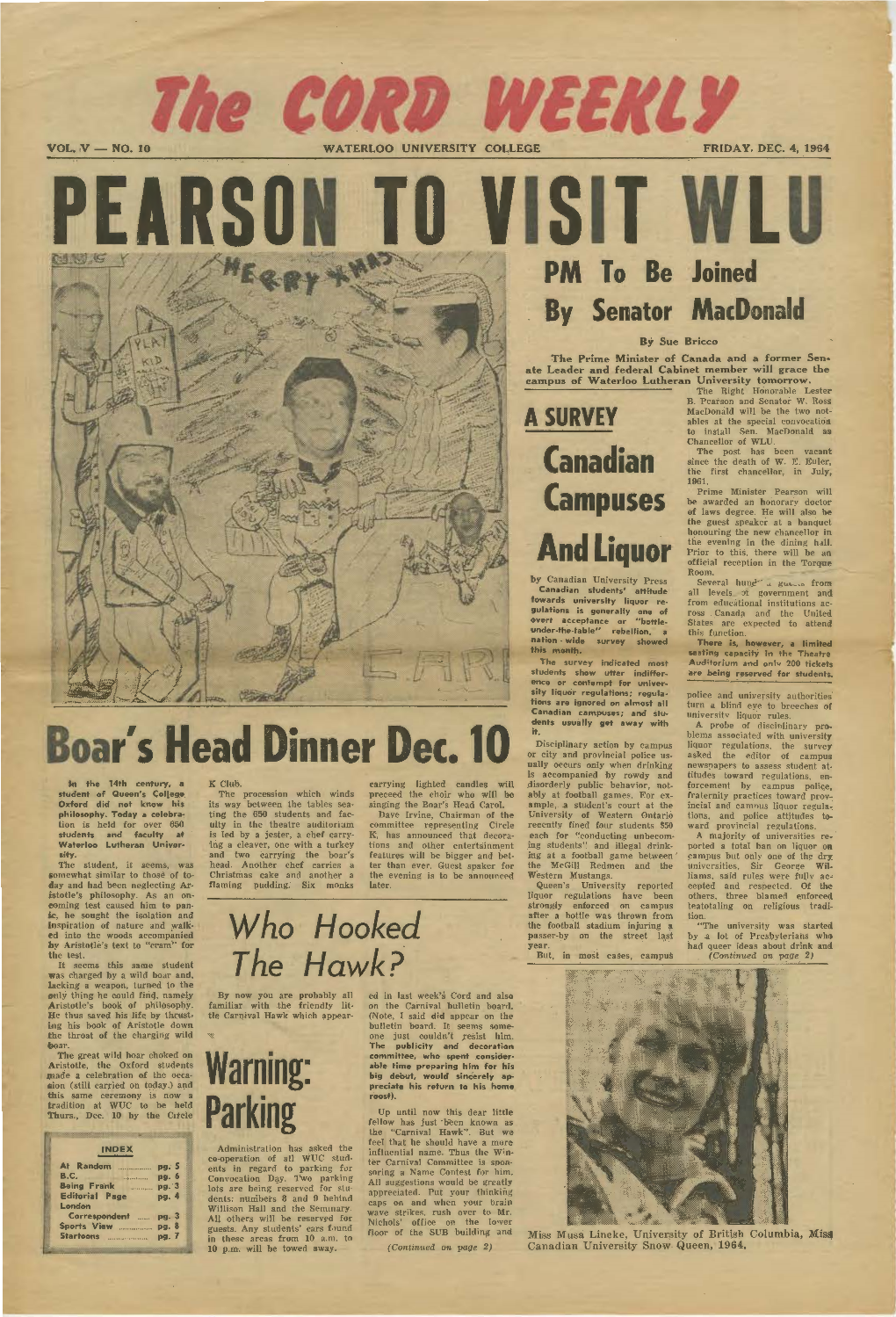 The Cord Weekly (December 4, 1964)
