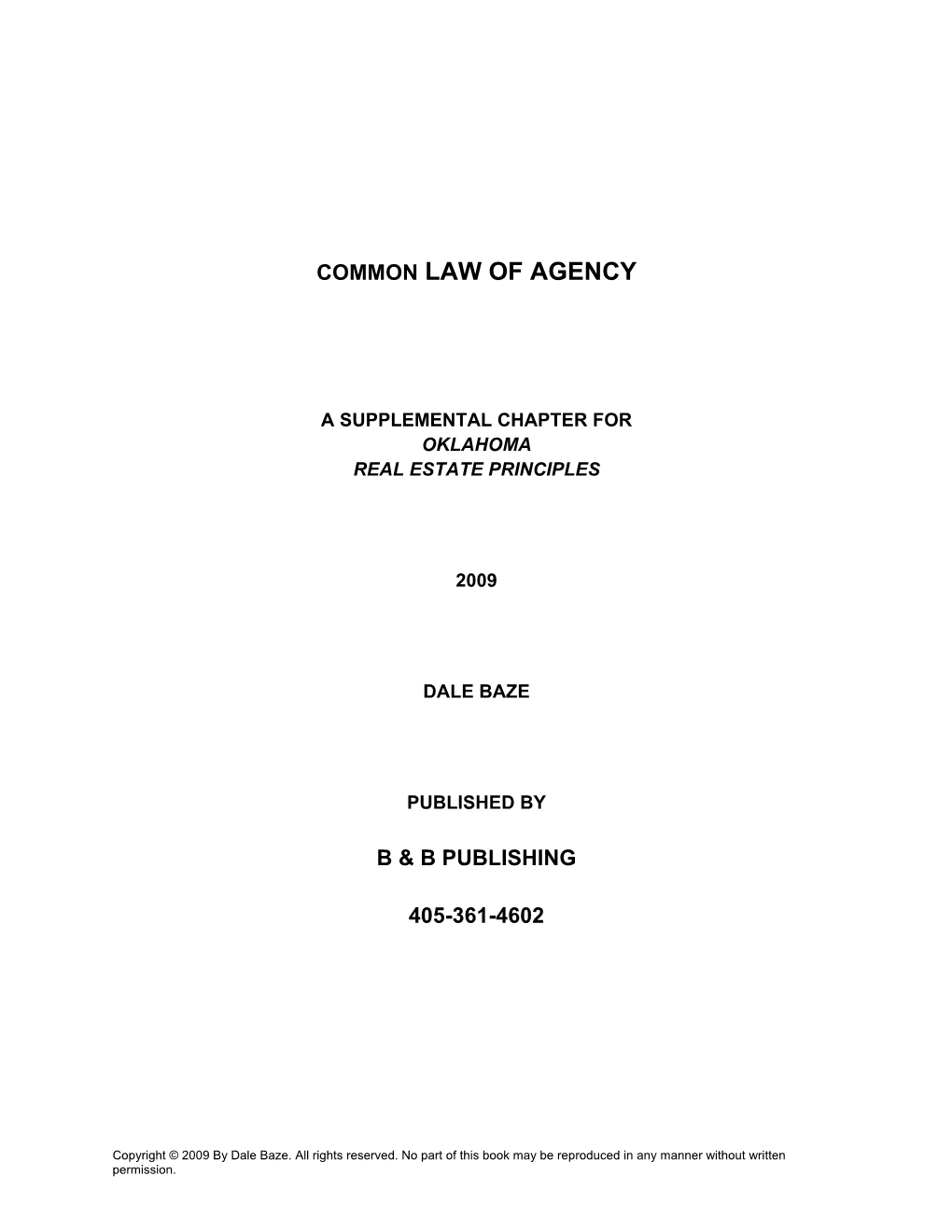 Common Law of Agency