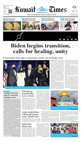 Biden Begins Transition, Calls for Healing, Unity