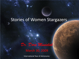 Stories of Women Stargazers Dr. Dora Musielak