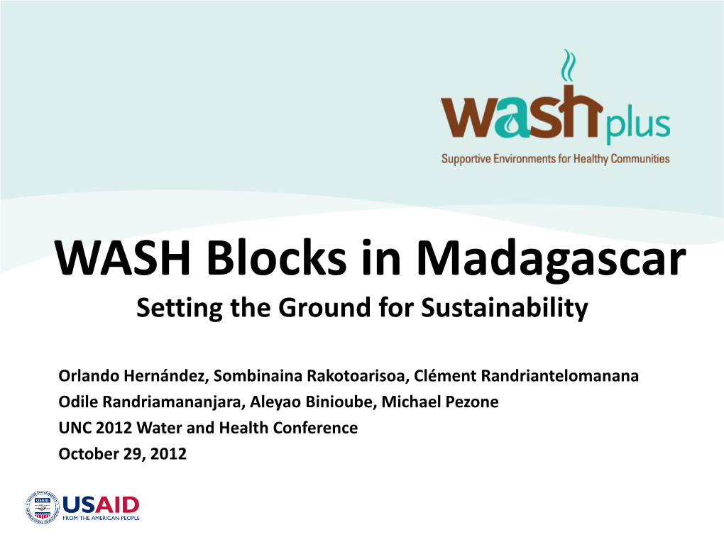 WASH Blocks in Madagascar Setting the Ground for Sustainability