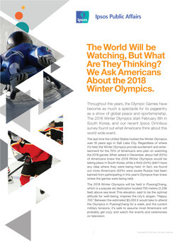 We Ask Americans About the 2018 Winter Olympics