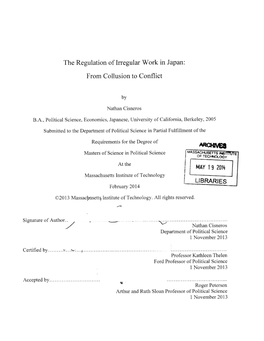 The Regulation of Irregular Work in Japan