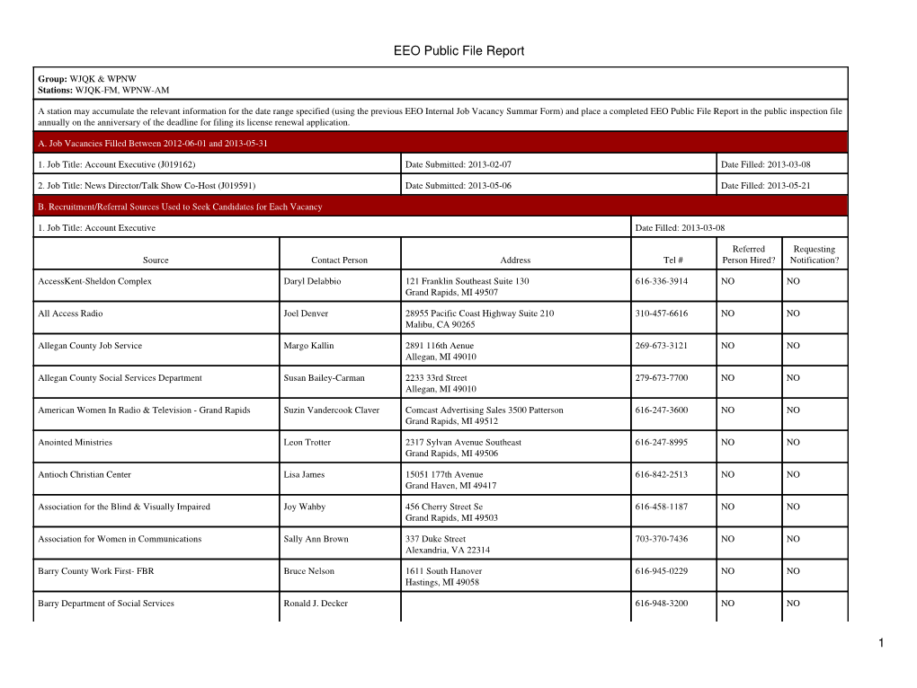 EEO Public File Report