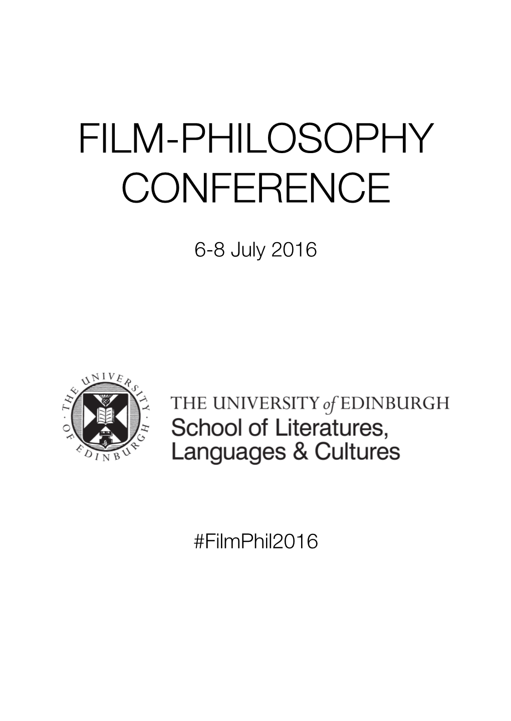 Film-Philosophy Conference Programme 2016