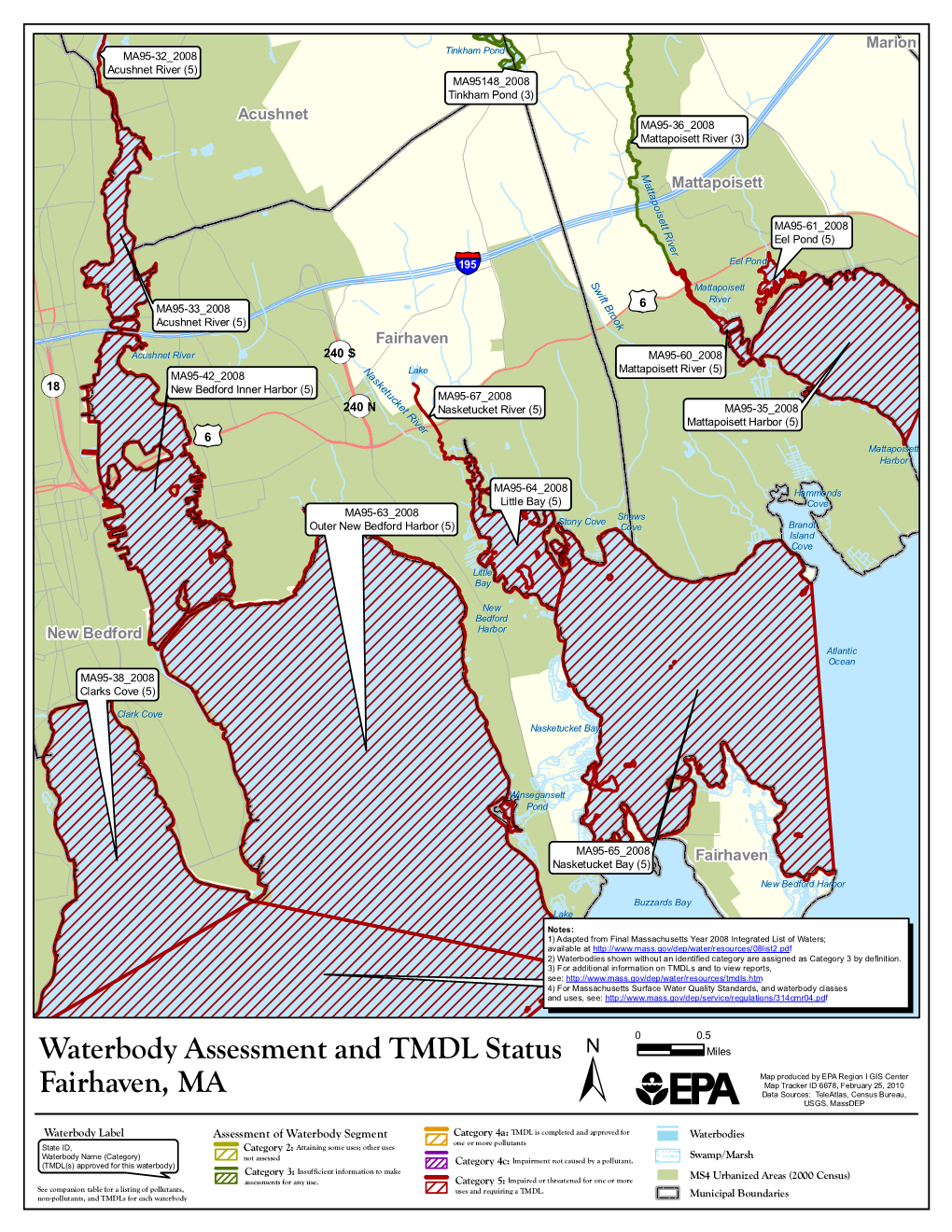 Fairhaven, MA Waterbody Assessment, 305(B)/303(D), And
