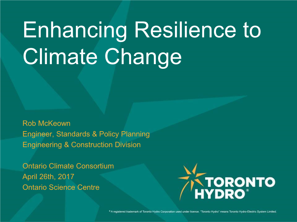 Enhancing Resilience to Climate Change