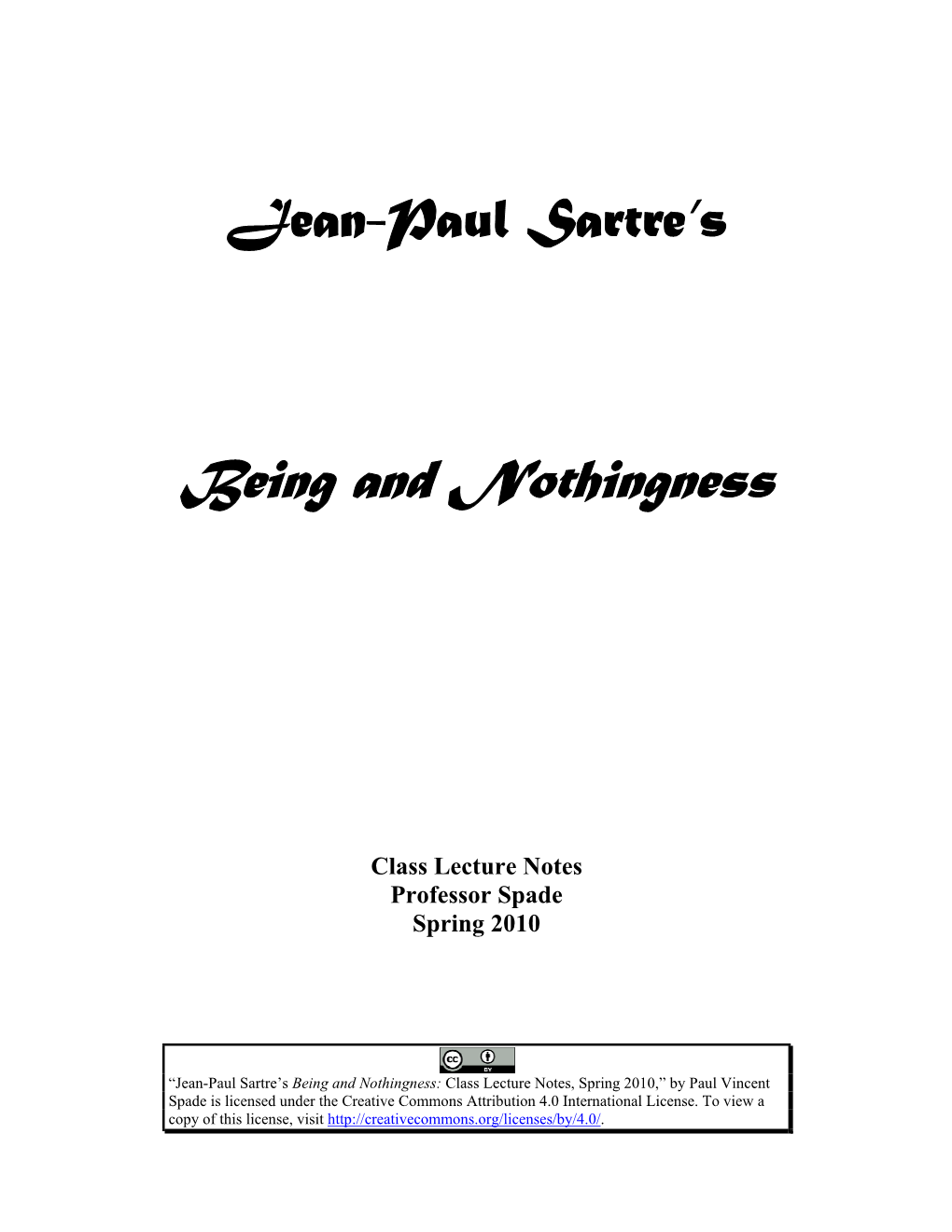 Being and Nothingness