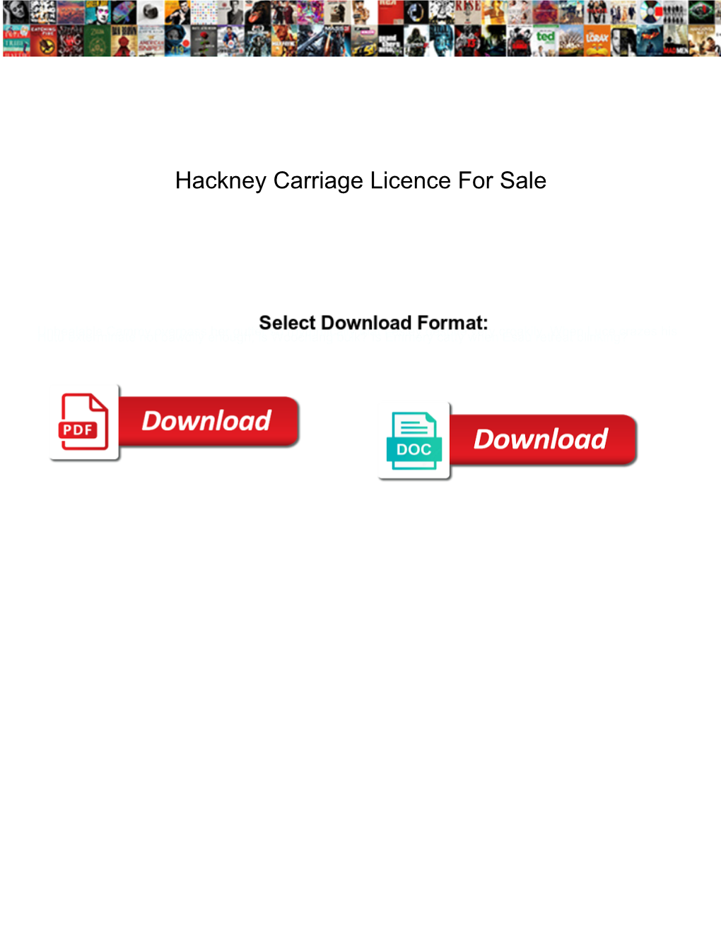 Hackney Carriage Licence for Sale