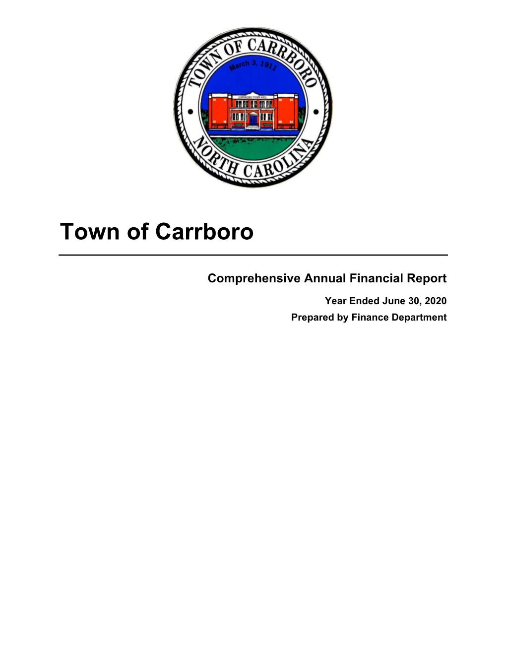 Carrboro 2020 Audit (Municipalities C-E 6/30/20 2020-19 [6/30/2020] (In