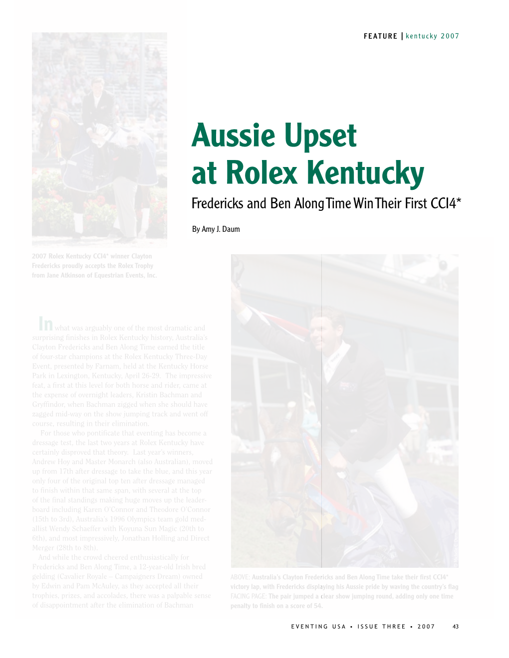 Aussie Upset at Rolex Kentucky Fredericks and Ben Along Time Win Their First CCI4*