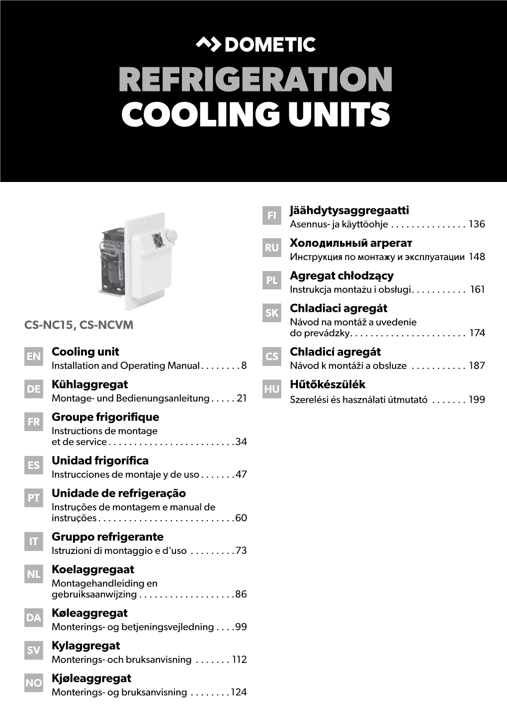 Installation & Operating Manual Dometic CS-NC15, CS-NCVM