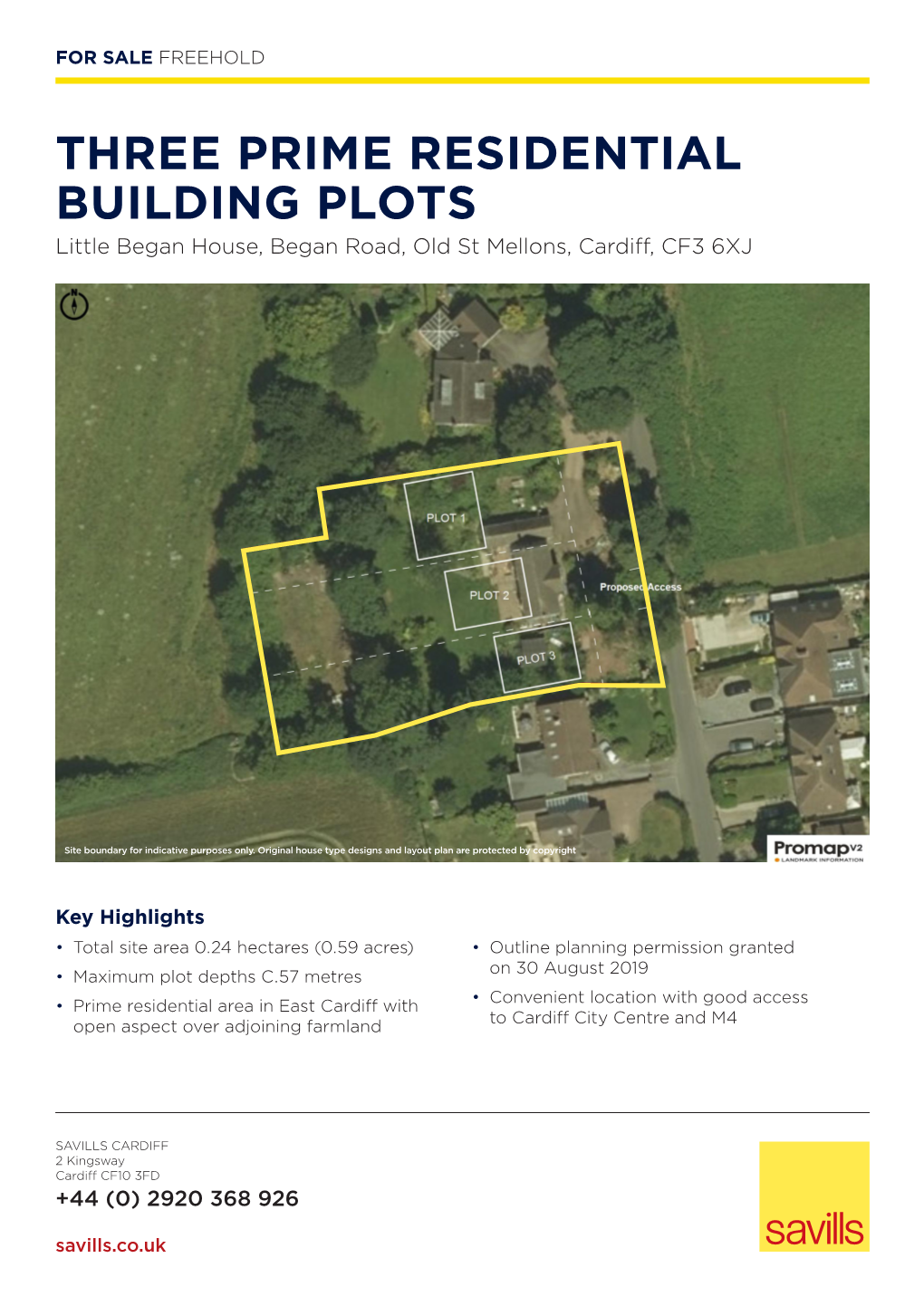 THREE PRIME RESIDENTIAL BUILDING PLOTS Little Began House, Began Road, Old St Mellons, Cardiff, CF3 6XJ
