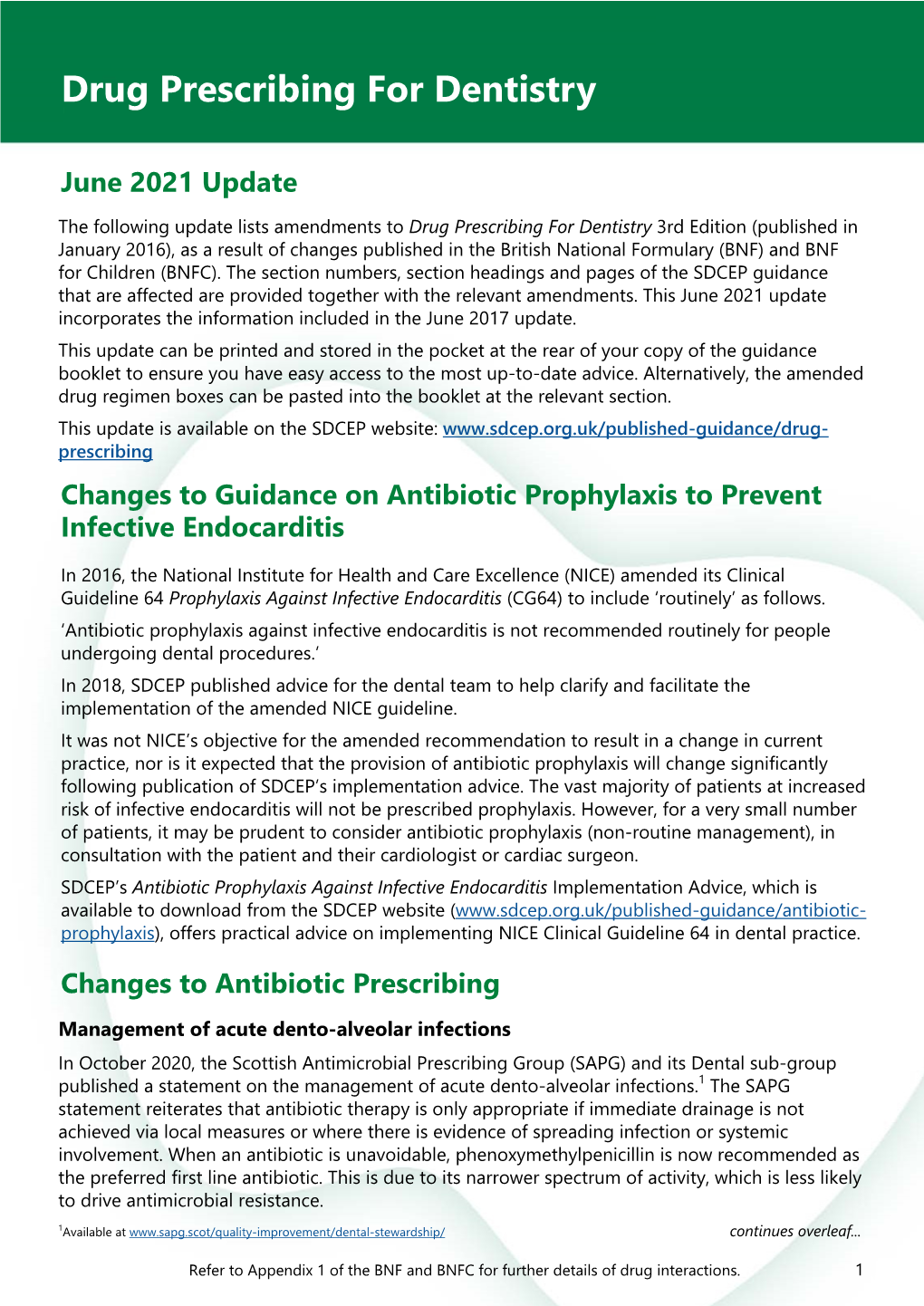 SDCEP Drug Prescribing For Dentistry 3Rd Edition Update June 2021 - DocsLib