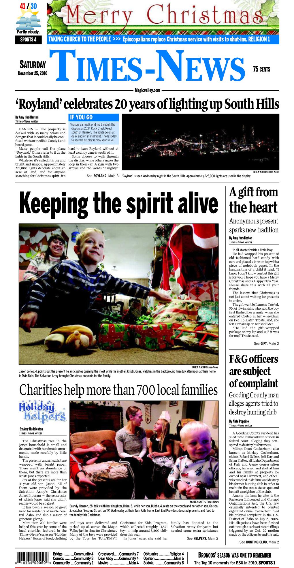The Heart Anonymous Present Sparks New Tradition by Amy Huddleston Times-News Writer