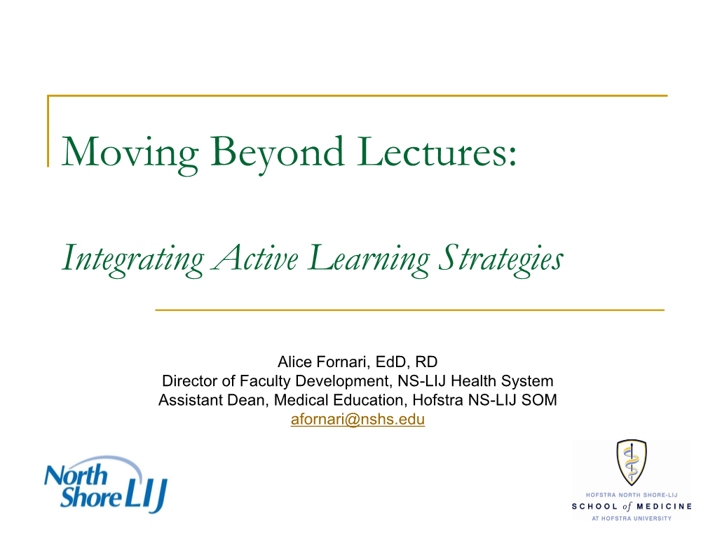 Learner Centered Approaches in Medical Education