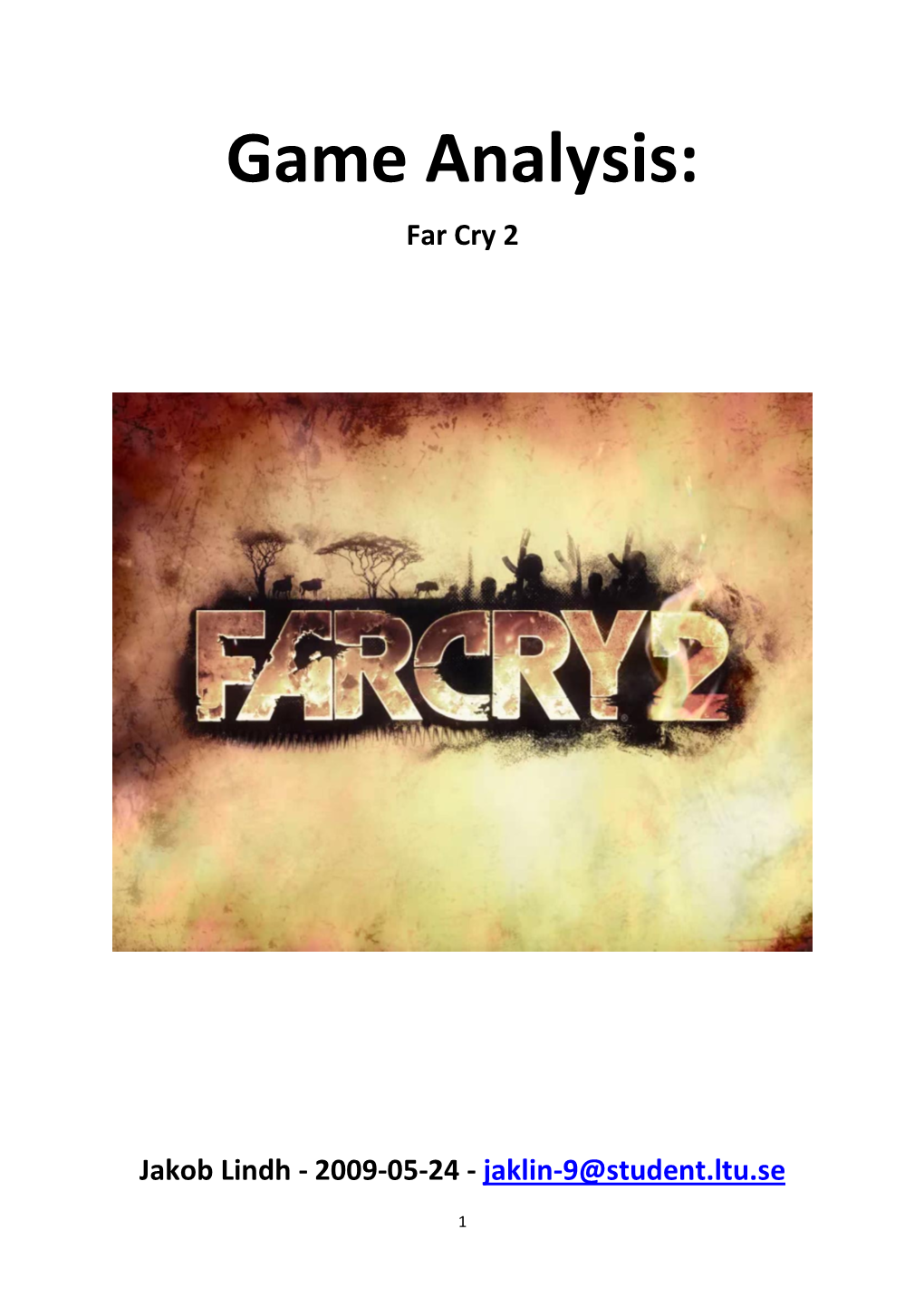 Game Analysis: Far Cry 2